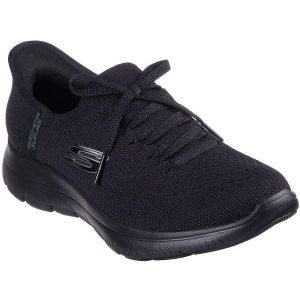 Adidasy Skechers Summits-new Daily, Kobiety. Czarne buty sportowe Skechers, bez wzorów, bez zapięcia. W wyprzedaży za 390,00 zł.