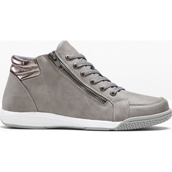 Wysokie sneakersy z zamkiem. Niebieskie buty sportowe bonprix, bez wzorów, bez zapięcia. Za 119,99 zł.