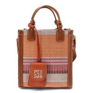 Pomarańczowa Torebka Pepe Moll Stylowy Kuferek Damski. Brązowe kuferki Pepe Moll, bez wzorów, na ramię, bez dodatków. Za 299,00 zł.