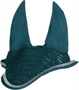 Krótki kapelusz dla koni HKM Romy. Niebieskie kapelusze HKM, bez wzorów, z materiału, eleganckie. Za 123,50 zł.