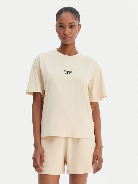 Reebok T-Shirt Suzie RK25505CCW Beżowy Relaxed Fit. Brązowe t-shirty Reebok, s, bez wzorów, z bawełny, bez kołnierzyka, bez ramiączek. Za 79,99 zł.