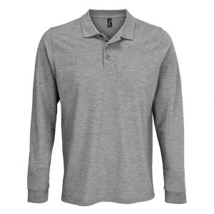 Koszulka Polo Z Długim Rękawem Dla Dorosłych Unisex Polycotton. Szare bluzki SOL'S, s, bez wzorów, casualowe, bez kołnierzyka, bez ramiączek. Za 112,99 zł.
