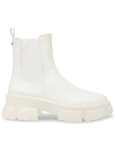 Steve Madden Skórzane sztyblety w kolorze kremowym rozmiar: 41. Brązowe botki Steve Madden, bez wzorów, bez zapięcia. Za 191,88 zł.