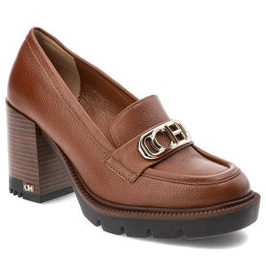 Brązowe Półbuty CheBello Eleganckie Skórzane Buty Na Obcasie. Brązowe półbuty CheBello, bez wzorów, ze skóry, bez obcasa, na obcasie, bez zapięcia. Za 433,99 zł.