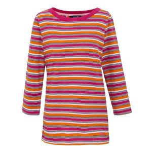 T-shirt Damski W Paski Baylette II. Czerwone t-shirty Regatta, bez wzorów, bez kołnierzyka, bez ramiączek. Za 53,99 zł.