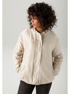 Aniston Kurtka przejściowa w kolorze beżowym rozmiar: 40. Brązowe kurtki Aniston, bez wzorów, bez kaptura. Za 118,01 zł.