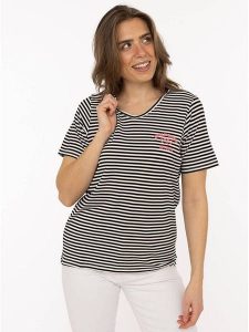 Zwillingsherz Koszulka "Zwillingsherz" w kolorze czarno-białym rozmiar: L. Białe bluzki Zwillingsherz, l, bez wzorów, z wiskozy, bez kołnierzyka, bez ramiączek. Za 82,99 zł.