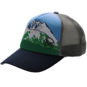 Czapka z daszkiem BUFF TRUCKER CAP GERLACHOVSKY STIT 2023. Czarne czapki Buff, bez wzorów, sportowe. W wyprzedaży za 104,93 zł.