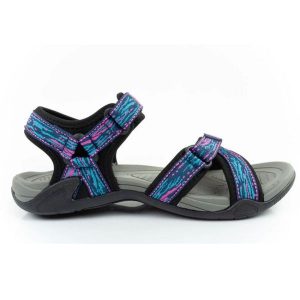 Sandały Grisport GR-25-34-9024L niebieskie. Niebieskie sandały bez wzorów, z materiału, bez obcasa, bez zapięcia. Za 265,34 zł.