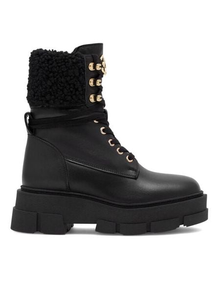 Eva Minge Trzewiki ALICANTE-2605 Czarny. Czarne botki Eva Minge, bez wzorów, ze skóry, bez obcasa, na płaskiej podeszwie, bez zapięcia. Za 479,99 zł.