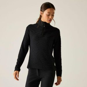 Bluza damska z suwakiem 1/4 Glamourize III Dare 2b. Czarne kurtki Dare 2b, na zimę, bez wzorów, z dzianiny, bez kaptura. Za 119,99 zł.