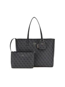 Guess Shopper bag w kolorze antracytowym - 49 x 31 x 14 cm rozmiar: onesize. Czarne shopper bag Guess, z aplikacjami, z materiału, na ramię, bez dodatków. Za 484,31 zł.