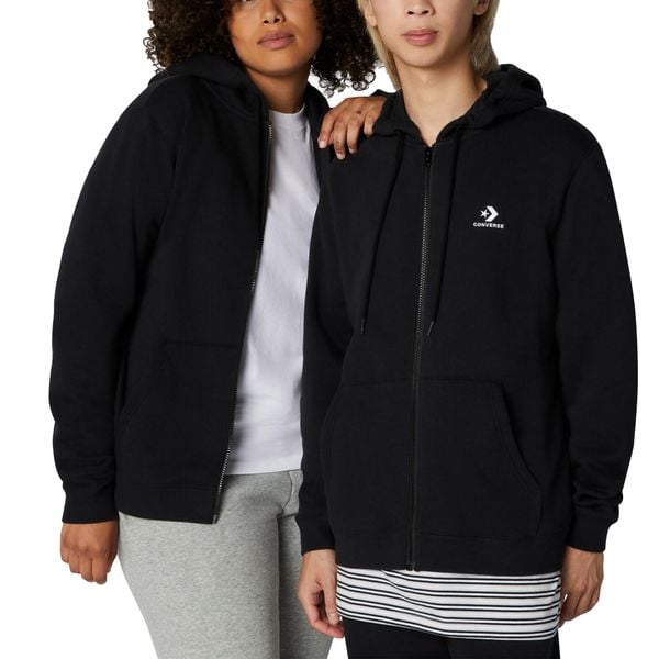 Bluza z Kapturem I Suwakiem Na Całej Długości Go-To Embroidered Star Chevron Ro…. Czarne bluzy Converse, l, bez wzorów, z kapturem. Za 270,25 zł.