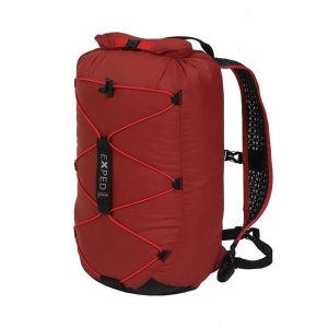 Plecak wodoszczelny z rolowanym zamknięciem Exped Cloudburst. Czerwone plecaki EXPED. Za 290,00 zł.