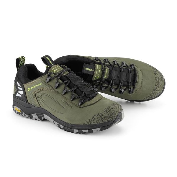 Buty trekkingowe niskie unisex Alpine Pro Spidere Vibram. Zielone buty trekkingowe Alpine Pro, bez zapięcia. W wyprzedaży za 549,00 zł.
