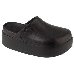 Klapki Crocs Dylan Platform Clog W 209869-001 czarne. Czarne klapki bez wzorów, bez obcasa. Za 367,95 zł.