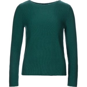 Sweter w kolorze ciemnozielonym. Zielone swetry klasyczne marki Marc O'Polo, z wełny, z dekoltem w łódkę. W wyprzedaży za 391,95 zł.