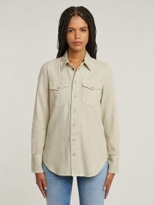 G-Star Koszula w kolorze beżowym rozmiar: XS. Brązowe koszule G-Star, xs, bez wzorów, z bawełny, bez kołnierzyka, bez ramiączek. Za 165,99 zł.