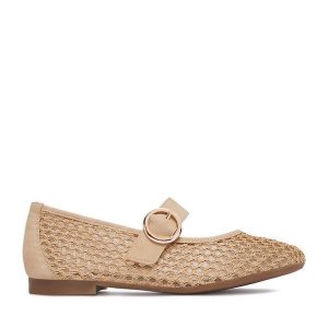 Baleriny Remonte. Brązowe balerinki Remonte, bez wzorów, bez obcasa, bez zapięcia. Za 349,99 zł.