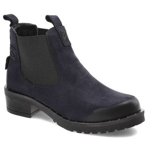 Granatowe Botki Lanqier Ocieplane Skórzane Buty Damskie. Niebieskie botki Lanqier, bez wzorów, z nubiku, bez obcasa, na obcasie, bez zapięcia. Za 239,00 zł.
