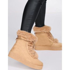 Camelowe Śniegowce Little Dev. Buty zimowe marki Born2be. Za 39,99 zł.