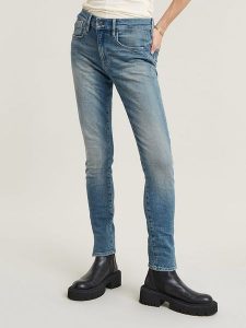 G-Star Dżinsy - Skinny fit - w kolorze niebieskim rozmiar: W27/L28. Niebieskie jeansy G-Star, z aplikacjami, z podwyższonym stanem. Za 148,96 zł.