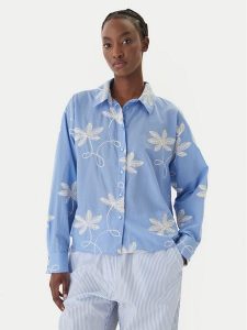 LOLA CASADEMUNT Koszula LS2615089 Niebieski Relaxed Fit. Niebieskie koszule LOLA CASADEMUNT, l, bez wzorów, z bawełny, bez kołnierzyka, bez ramiączek. Za 461,99 zł.