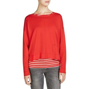 Sweter w kolorze czerwonym. Swetry oversize marki Oui. W wyprzedaży za 107,95 zł.