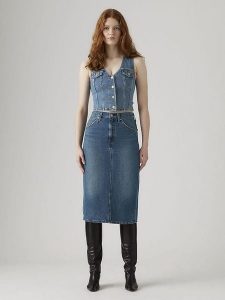 Levi's Spódnica dżinsowa w kolorze niebieskim rozmiar: W29. Niebieskie spódnice Levi's®, na co dzień, s, z aplikacjami, z bawełny, klasyczne, midi. Za 209,95 zł.