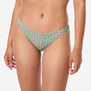 Dół kostiumu kąpielowego surfingowego damski Decathlon Lulu Keyshot. Zielone bikini DECATHLON, bez wzorów, z elastanu. Za 39,99 zł.