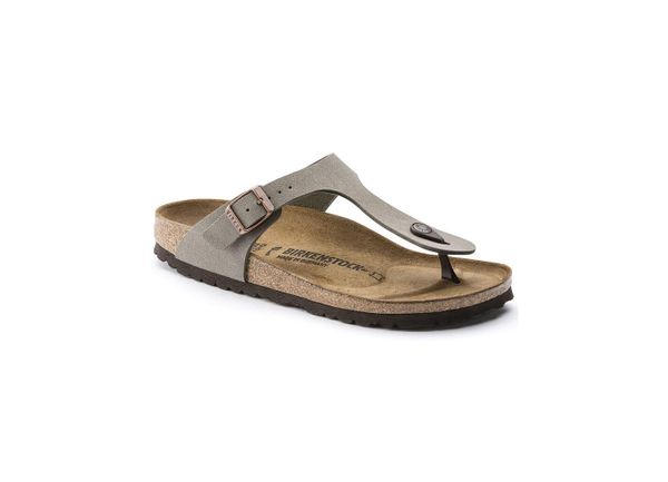 Japonki damskie Birkenstock Gizeh. Szare klapki Birkenstock, bez wzorów, z materiału, bez obcasa. Za 319,00 zł.