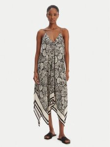 Seafolly Sukienka letnia C Shells 55763-DR Czarny Regular Fit. Czarne sukienki Seafolly, na lato, l, bez wzorów, z wiskozy, bez kołnierzyka, bez ramiączek. Za 659,99 zł.