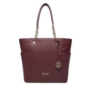 Torebka Nine West. Czerwone shopper bag Nine West, bez wzorów, bez dodatków. Za 269,99 zł.