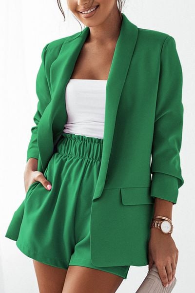 Niezapinana Marynarka w Soczystym Kolorze - Zielona. Zielone marynarki i żakiety Ivon, s, bez wzorów, z elastanu. Za 189,90 zł.