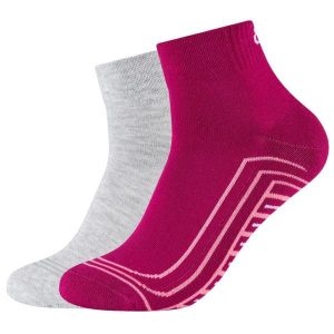 Skarpetki sportowe dla dorosłych 2PPK Basic Cushioned Quarter Socks. Szare skarpetki Skechers, bez wzorów. Za 19,99 zł.