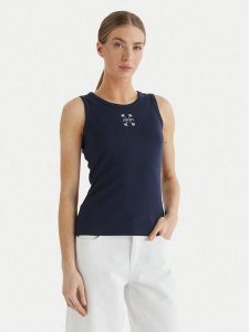 JOOP! Top 58 JW243JE423 30042835 Granatowy Regular Fit. Niebieskie topy JOOP!, bez wzorów, z bawełny, bez kołnierzyka, bez ramiączek. Za 188,99 zł.