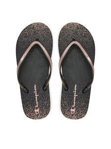 Champion Japonki Sparkling Slide S11688-CHA-KK005 Czarny. Czarne klapki Champion, bez wzorów, z syntetyku, bez obcasa. Za 59,99 zł.