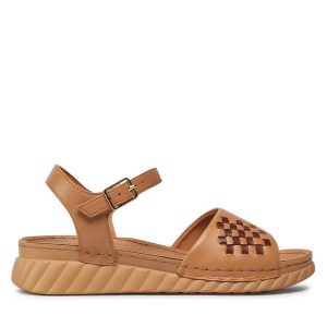 Sandały Go Soft. Brązowe sandały Go Soft, bez wzorów, bez obcasa, na płaskiej podeszwie, bez zapięcia. Za 139,99 zł.