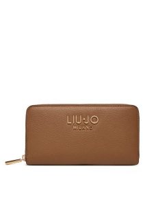 Liu Jo Portfel Ecs Xl Zip Around AF5170 E0058 Brązowy. Brązowe portfele Liu Jo, bez wzorów, ze skóry. Za 299,99 zł.