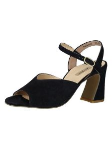 Paul Green Sandały w kolorze granatowym na koturnie rozmiar: 37. Niebieskie sandały Paul Green, bez wzorów, z otwartym noskiem, bez obcasa, na koturnie, bez zapięcia. Za 191,42 zł.