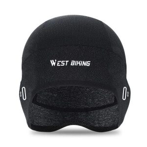 Czapka letnia chłodząca z jedwabiu lodowego czarna/szara. Szare czapki WEST BIKING, bez wzorów, z jedwabiu, eleganckie. Za 58,16 zł.