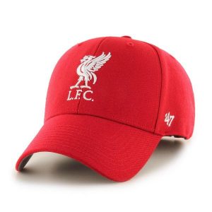 Czapka z daszkiem 47 Brand EPL Liverpool F.C. czerwona EPL-MVP04WBV-RDB. Czerwone czapki 47 Brand, bez wzorów. Za 98,00 zł.