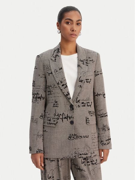 Desigual Marynarka 26SWEW03 Brązowy Regular Fit. Brązowe marynarki i żakiety Desigual, l, bez wzorów, z syntetyku. Za 509,99 zł.