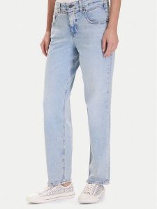 Guess Jeans Jeansy W5BA3O D0027 Niebieski Boyfriend Fit. Niebieskie jeansy Guess Jeans, z aplikacjami, z bawełny. Za 349,99 zł.