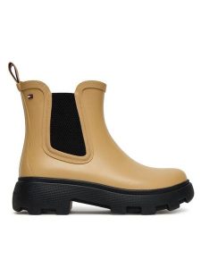 Tommy Hilfiger Kalosze Rubber Flag Cleated FW0FW08637 Brązowy. Brązowe kalosze TOMMY HILFIGER, bez wzorów, z gumy. Za 279,99 zł.