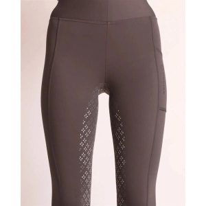 Damskie legginsy jeździeckie z pełną przyczepnością Montar Selena. Szare legginsy MONTAR, bez wzorów, z materiału. Za 383,00 zł.