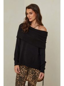 So Cachemire Sweter "Kaba" w kolorze czarnym rozmiar: L. Czarne swetry oversize So Cachemire, l, bez wzorów, z kaszmiru, bez ramiączek. Za 152,99 zł.