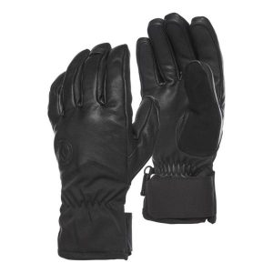 Rękawice turystyczne skórzane Black Diamond Tour Gloves pięciopalczaste. Czarne rękawiczki Black Diamond, bez wzorów. Za 214,99 zł.