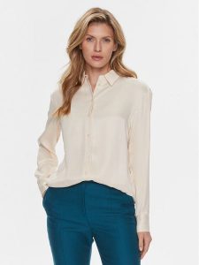 Calvin Klein Koszula K20K206299 Beżowy Relaxed Fit. Brązowe koszule Calvin Klein, bez wzorów, z wiskozy, bez kołnierzyka, bez ramiączek. Za 449,99 zł.