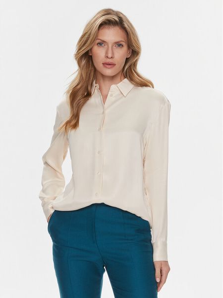 Calvin Klein Koszula K20K206299 Beżowy Relaxed Fit. Brązowe koszule Calvin Klein, bez wzorów, z lyocellu, bez kołnierzyka, bez ramiączek. Za 449,99 zł.